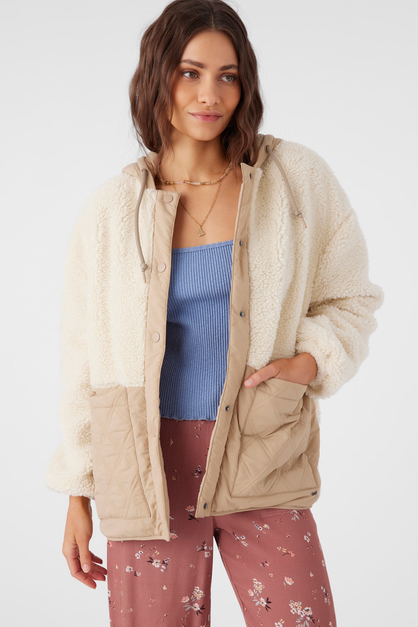 Meena High Pile Fleece Quilted Jacket - Image 9