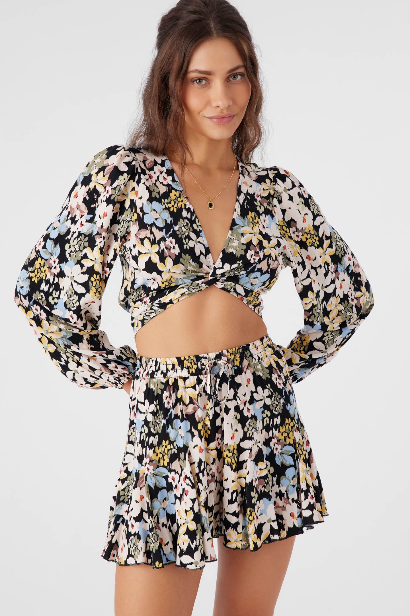 Livvie Camden Floral Long Sleeve Crop Top - Image 2