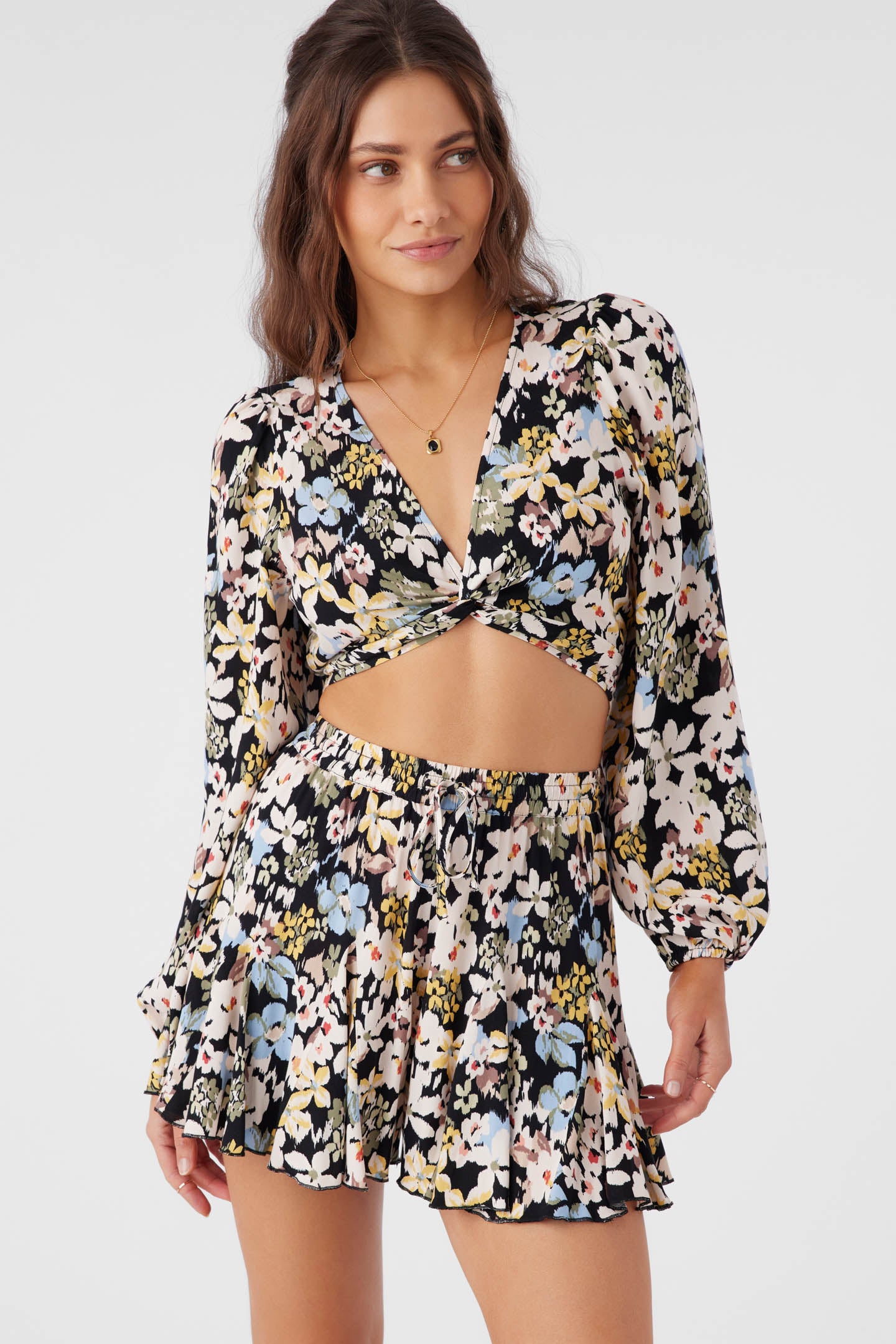 Livvie Camden Floral Long Sleeve Crop Top - Image 8