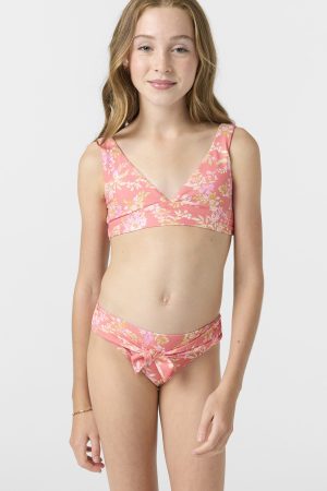 Girl's Nayomi Floral Fixed Tri Top Set