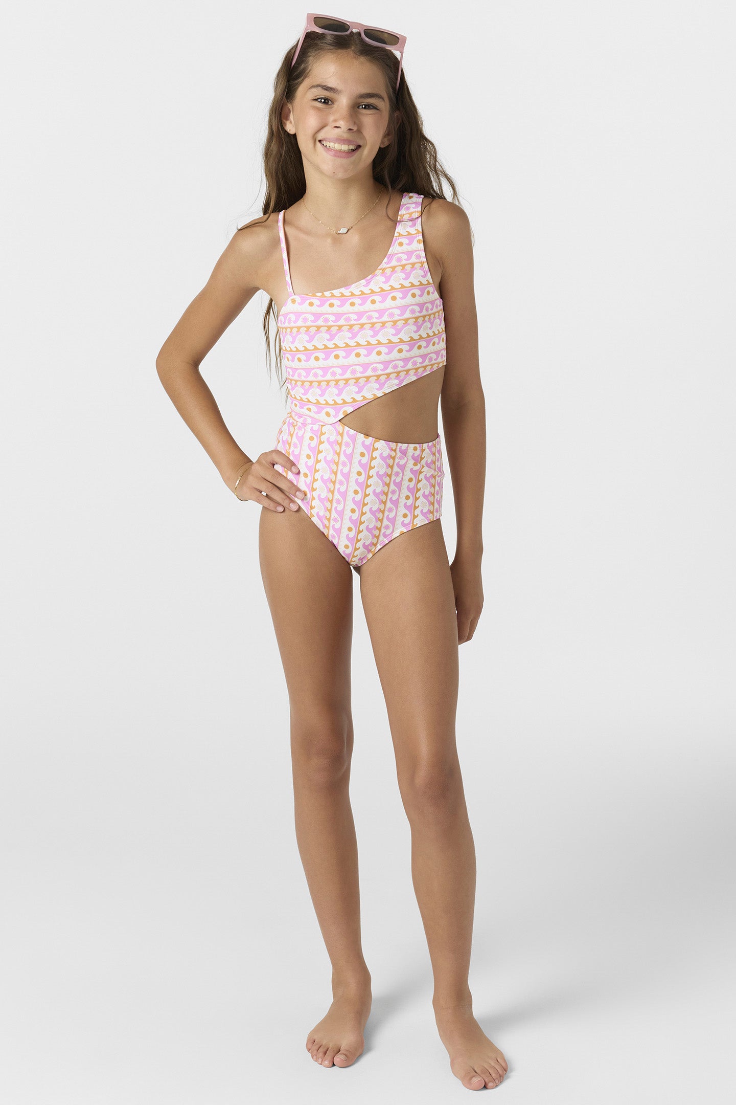 Girl's Balearic Waves Asymm One-Piece - Image 3