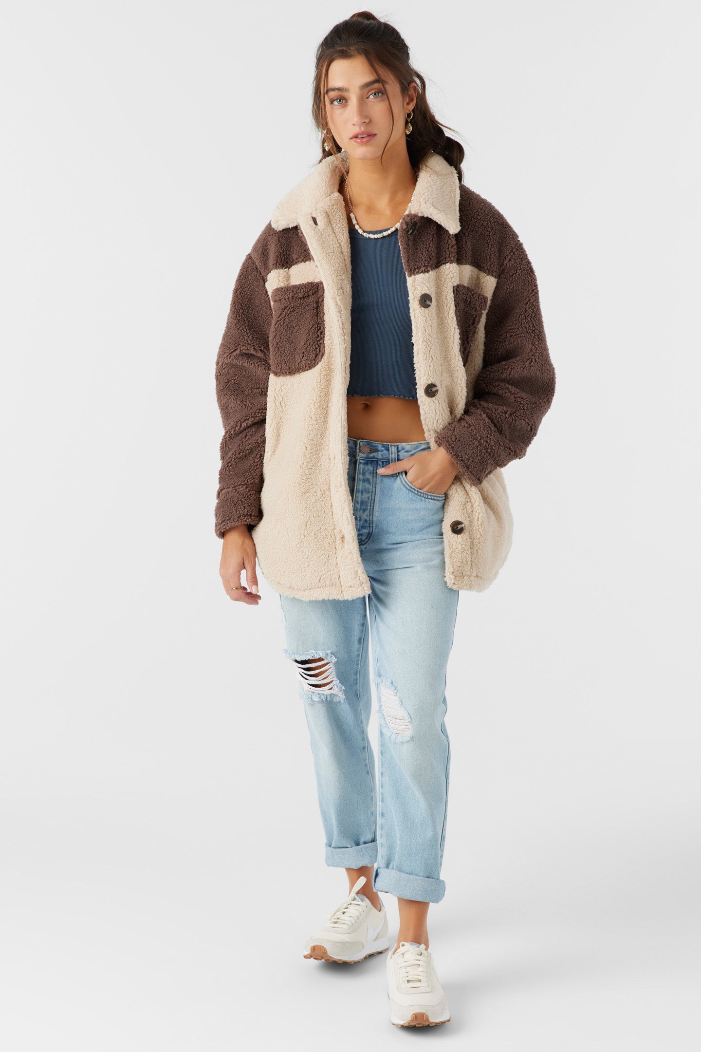 Heath Colorblock High Pile Oversized Fleece Jacket - Image 3