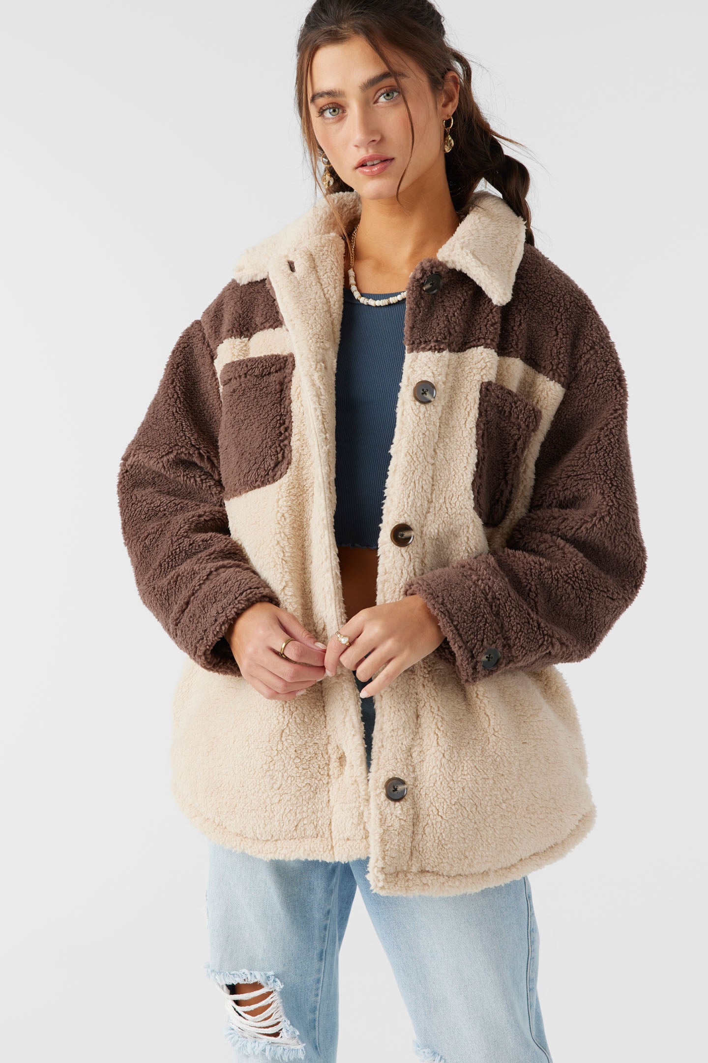 Heath Colorblock High Pile Oversized Fleece Jacket - Image 7