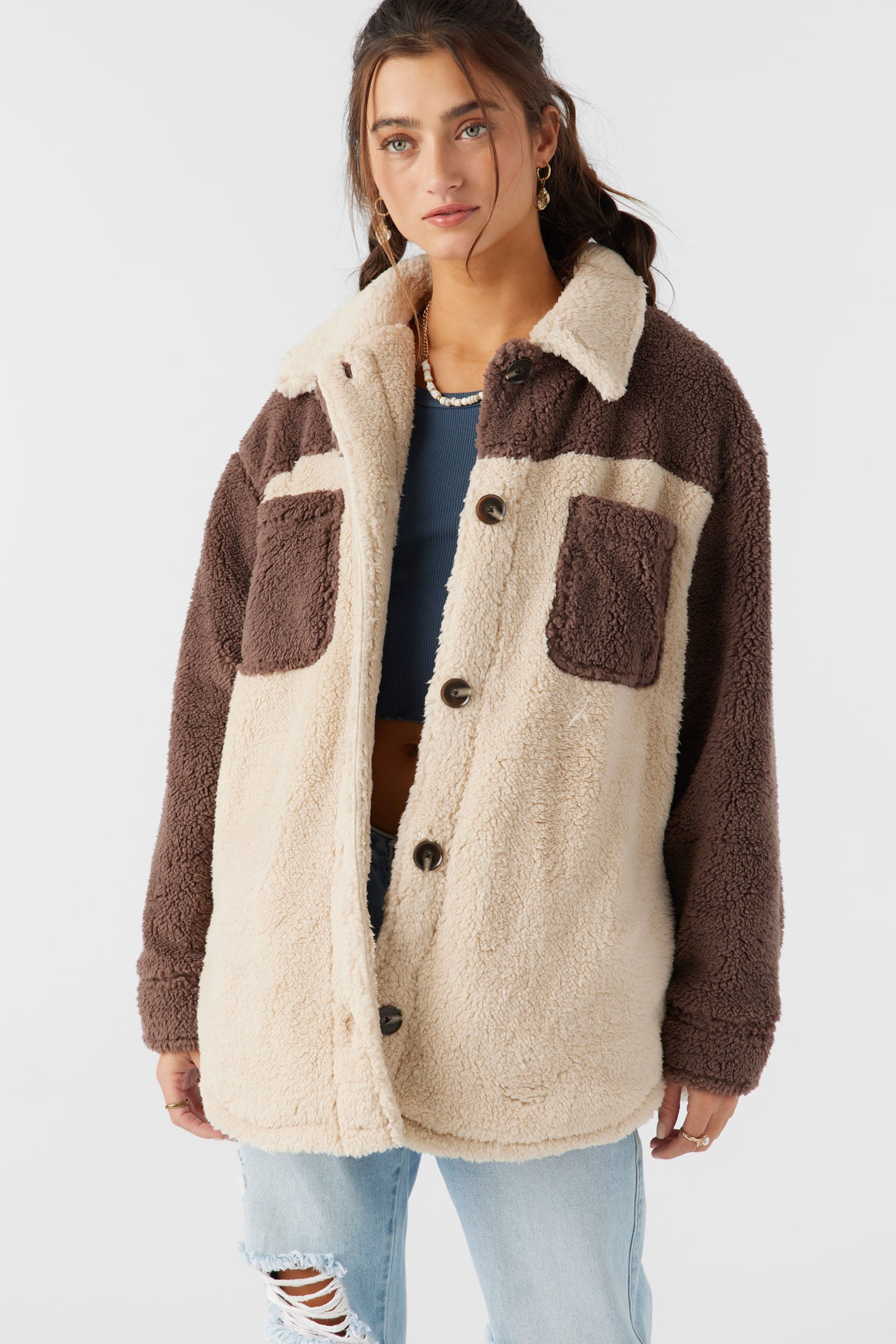 Heath Colorblock High Pile Oversized Fleece Jacket - Image 6