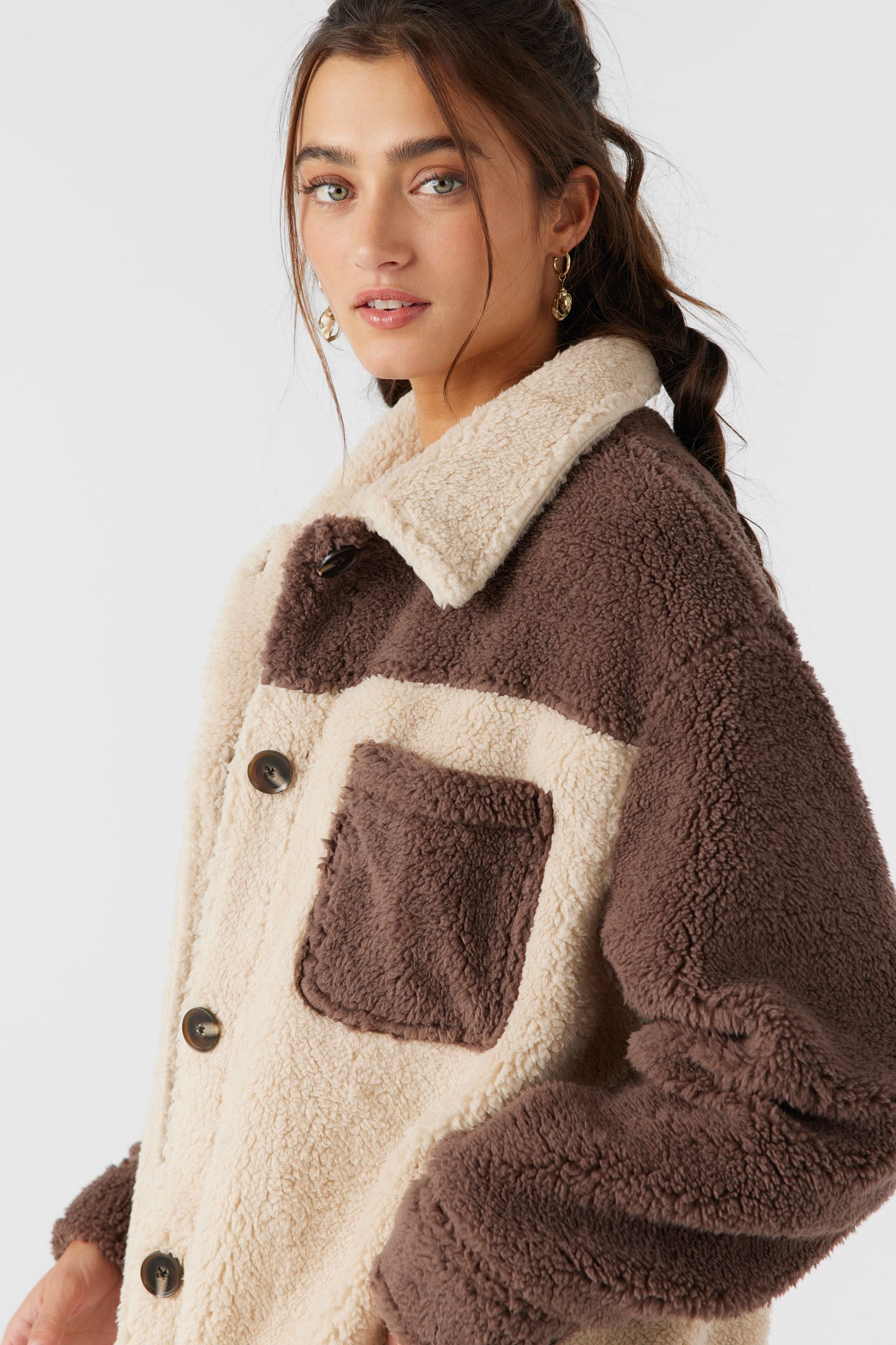 Heath Colorblock High Pile Oversized Fleece Jacket - Image 4