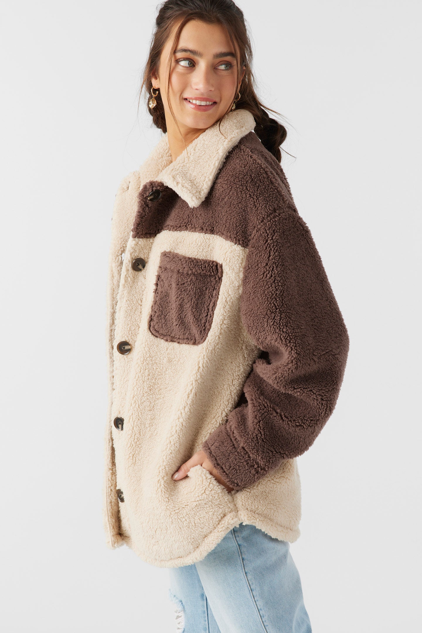 Heath Colorblock High Pile Oversized Fleece Jacket - Image 5