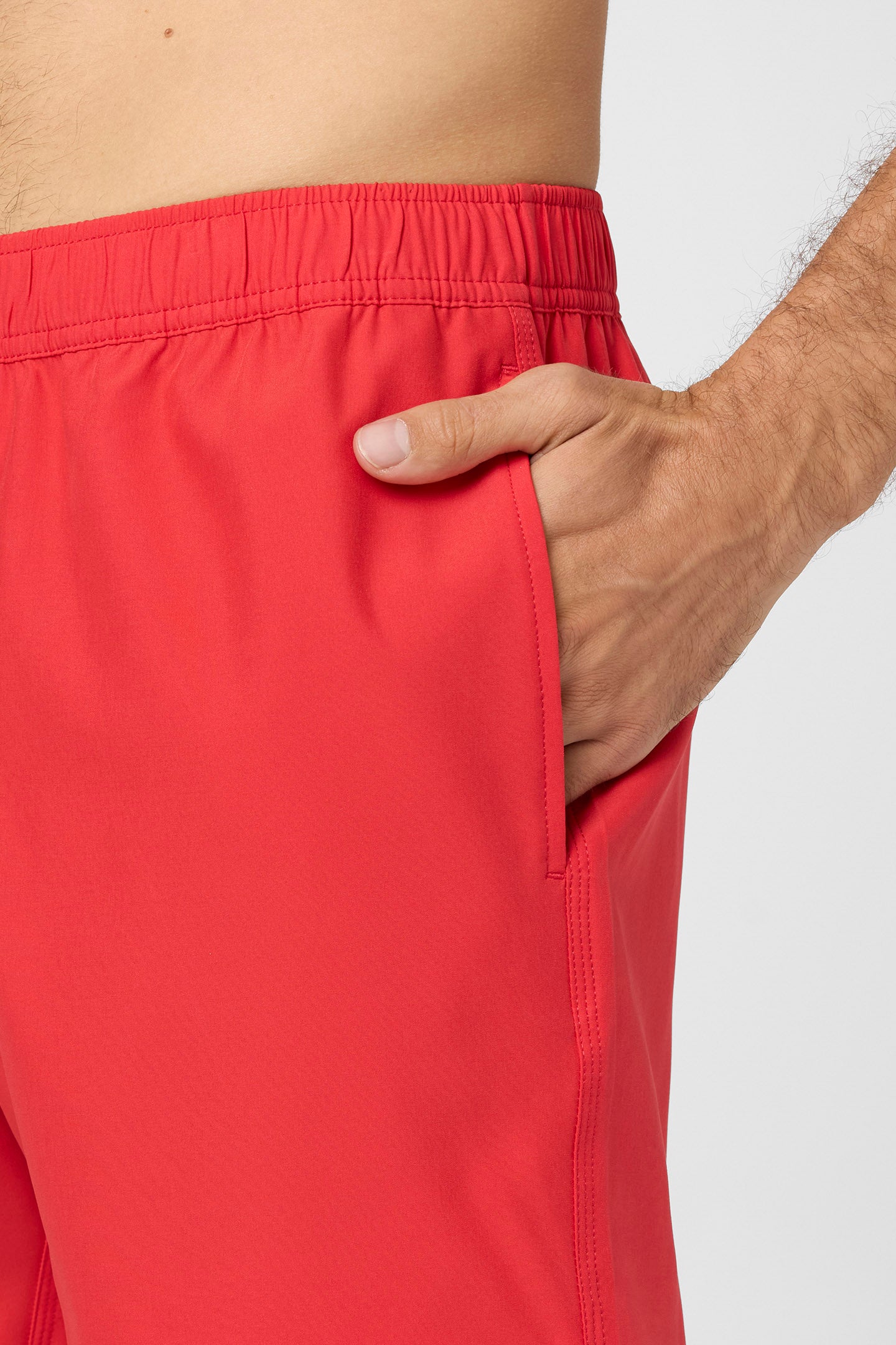Lennox Hermosa Solid Elastic Waist 17 Swim Trunks - Image 6