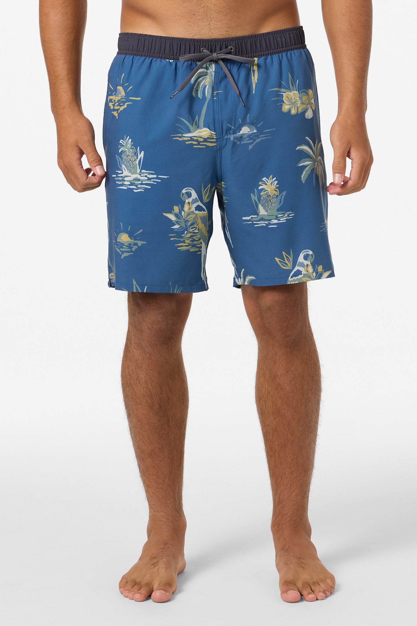 Hermosa Light Lined Elastic Waist 17 Swim Trunks - Image 2