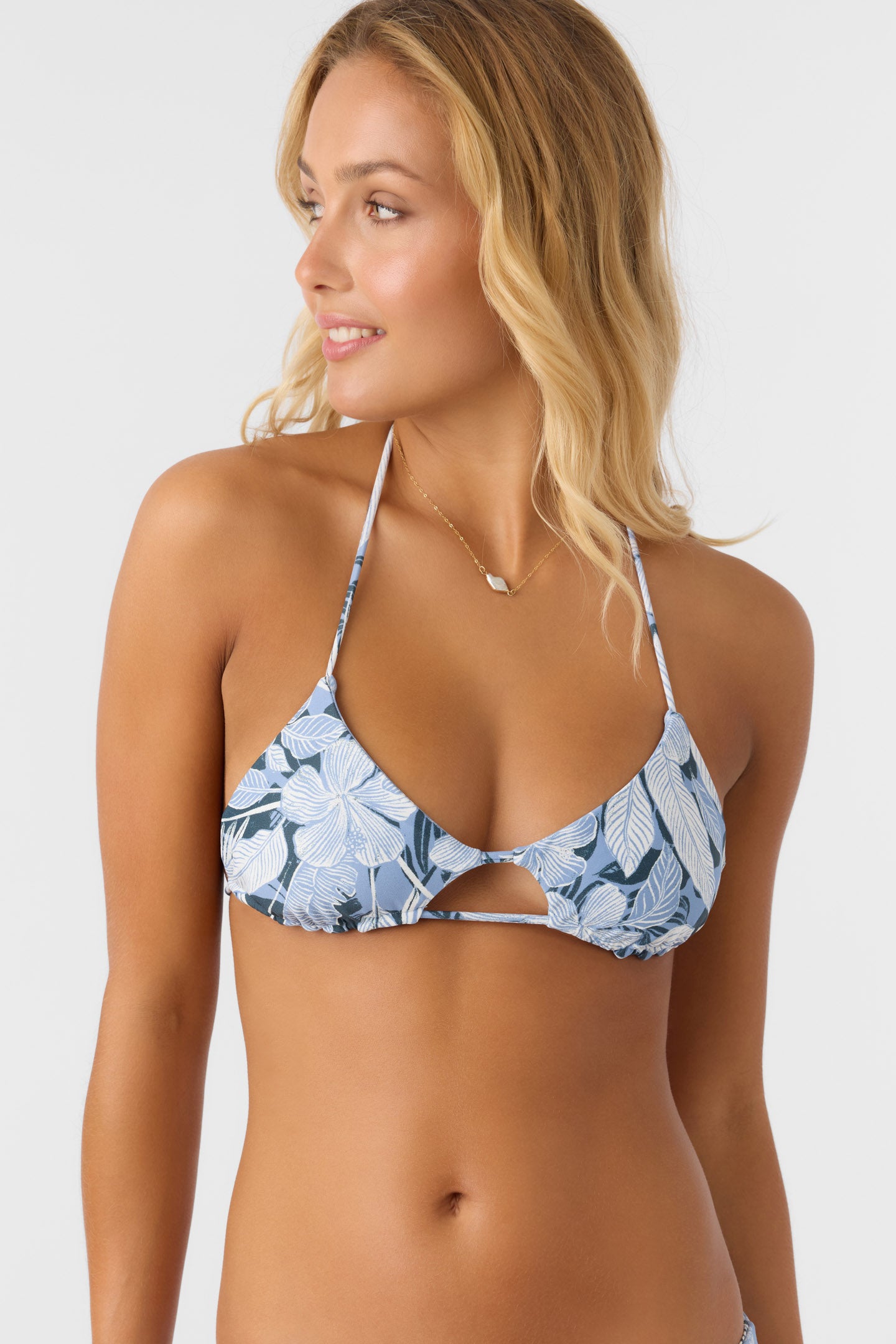 Palmetto Floral Stripe Madrid Revo Halter Top - Image 2