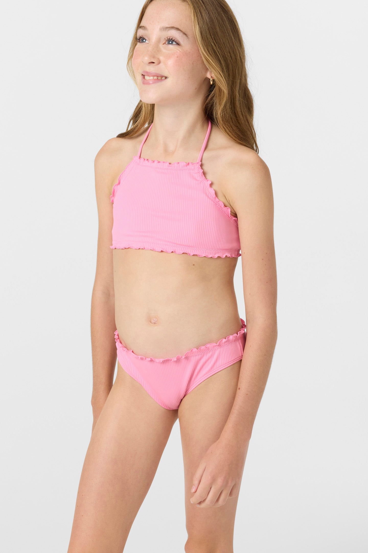 Girl's Dawnbreak Rib Hi-Neck Ruffle Edge Set High Neck Top Set - Image 4