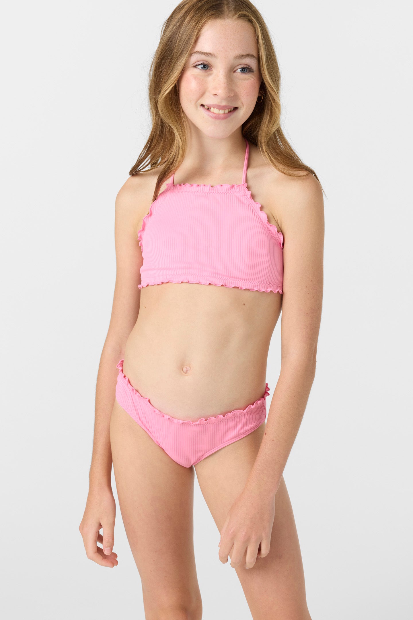 Girl's Dawnbreak Rib Hi-Neck Ruffle Edge Set High Neck Top Set - Image 5
