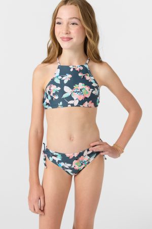 Girl's Melody Floral Strappy High Neck Set