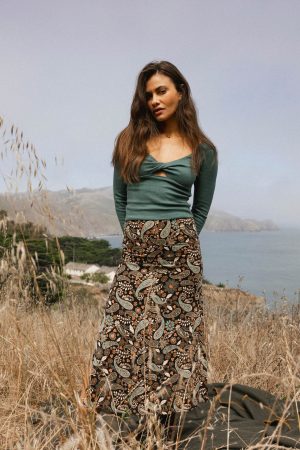 Sunni Rosalia Paisley Midi Skirt