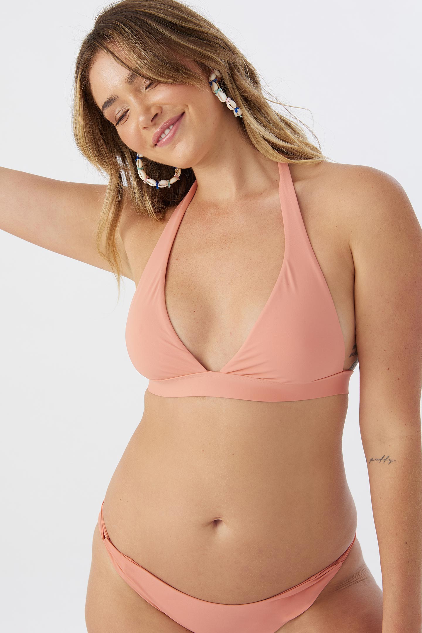 Saltwater Solids Cocoa Halter Top